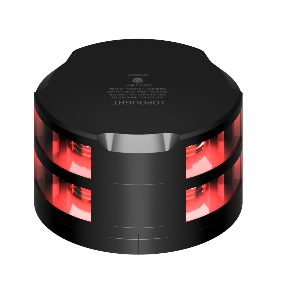 Lopolight NL201-014ST-FB-B 2nm 360° Red, Double, Black Anodized with FB Base
