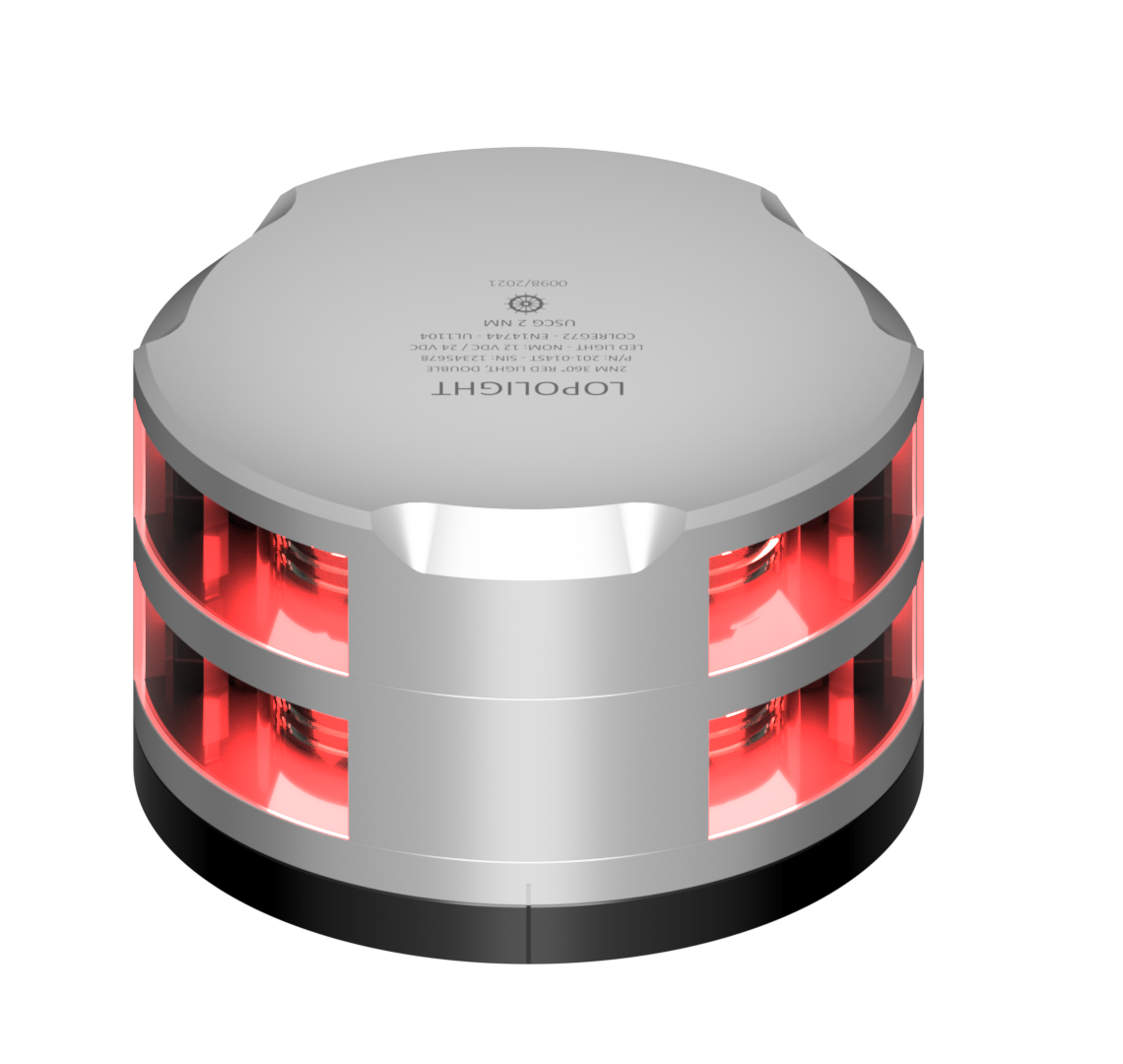 Lopolight NL201-014ST-FB 2nm 360° Red, Double, Silver Anodized with FB Base