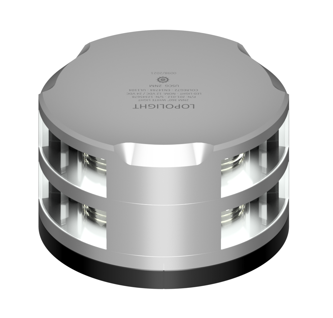 Lopolight NL201-012ST-FB 2nm 360° White, Double, Silver Anodized with FB Base