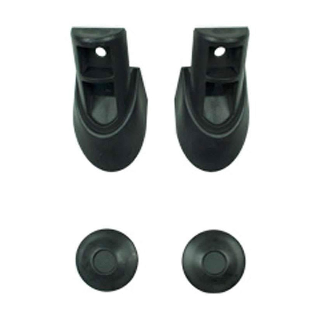 Tacx rubber feet set S0003, two black rubber feet with mounting holes plus two round black rubber pads