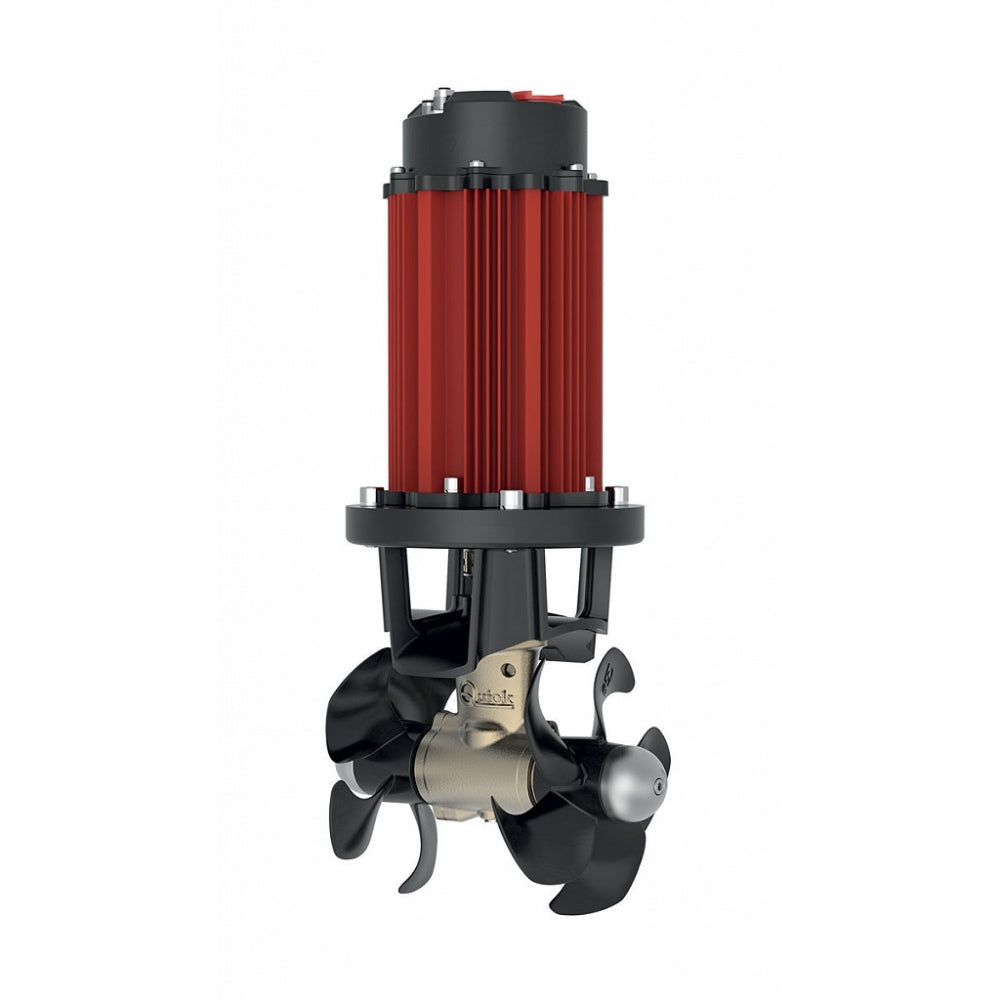 Quick FGBTS1810024B00 BT QSY 185-100 bow thruster 100 kgf 24 V 8 kW ON/OFF, black thruster with a red finned motor