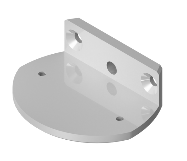 Lopolight NL401-029 mounting plate for vertical stern light, light grey round base with upright bracket