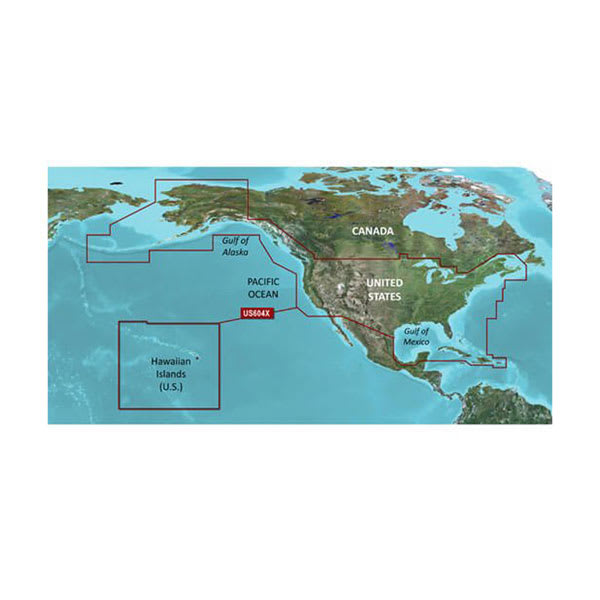 Garmin BlueChart g3 chart update 010-10800-91, coverage map of the U.S. and Western Canada coastal waters