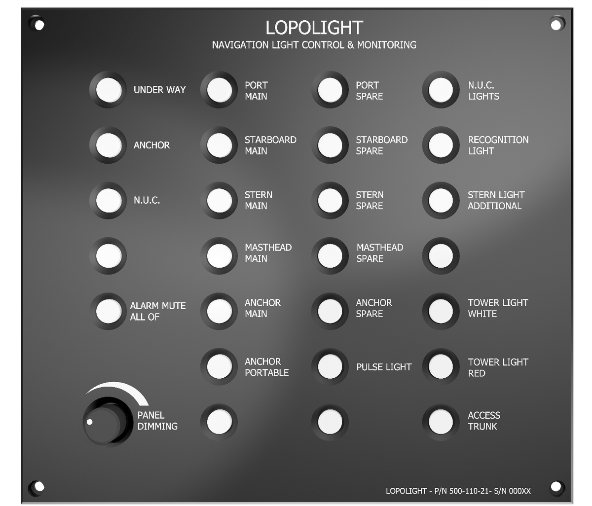 Lopolight NL500-110-21 Lopolight Control Panel for NLC System, 21 Button