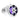 Fusion Signature Series 3 010-02439-01 7.7in white wake tower speaker, front three-quarter view lit violet