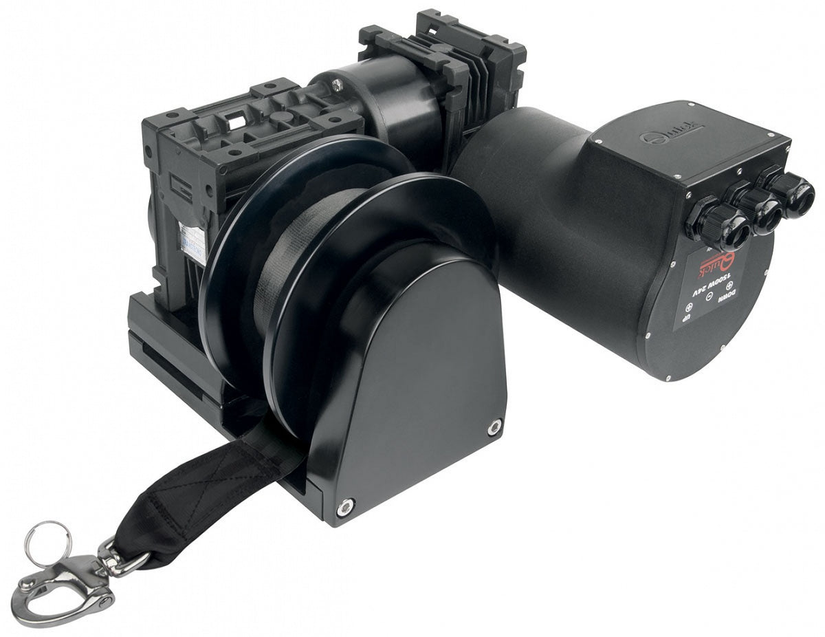 Quick FSTHG1524000B00 THG 1524 capstan 1500W 24V Single Rope, black capstan, motor and strap with shackle