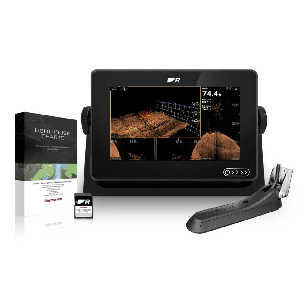 Raymarine Axiom+ 7 RV, 7 inch Multifunction Display with RV-100 transducer with Western Europe LightHouse chart