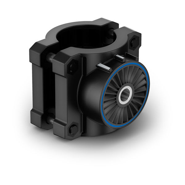 Garmin 010-13983-00 shaft mount for LiveScope 2 transducers, 0 degrees, black clamp with a blue ring