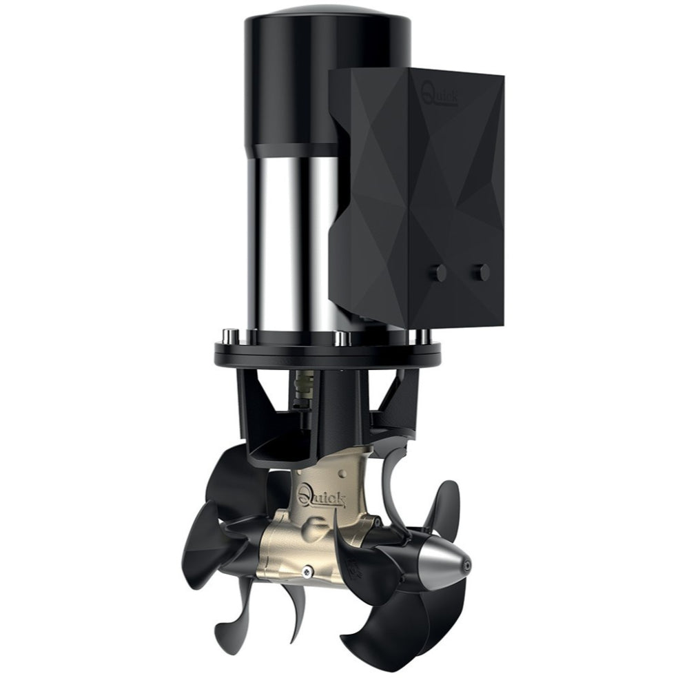 Quick FGBT25240240T00 BTQ2524024 bow thruster 240kgf 24V version T00, black motor on bracket above twin props