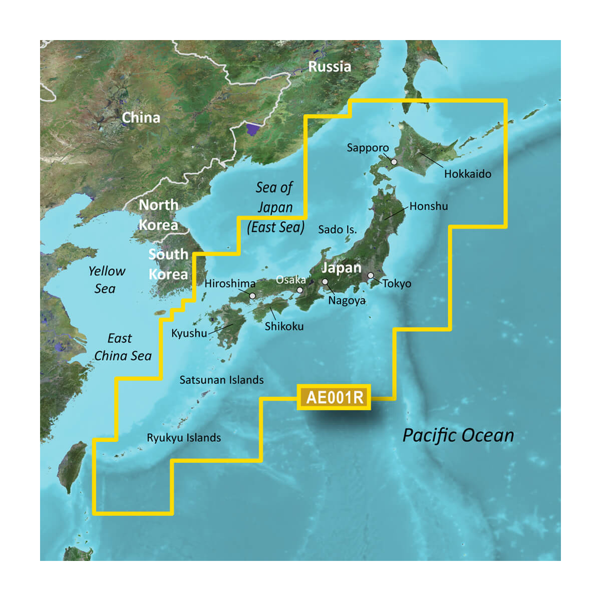 Garmin BlueChart g3 microSD card 010-C0876-20, coverage map of Japan and the surrounding seas