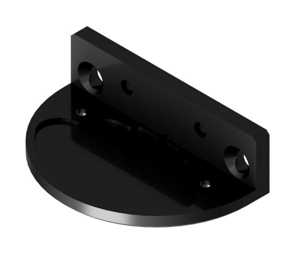 Lopolight NL401-017-B black mounting plate for vertical sidelights, upright bracket on round base with holes