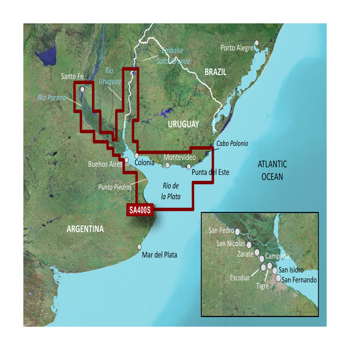 Garmin microSD card 010-C1111-20, coverage map of the Rio de la Plata inland waters of Argentina and Uruguay