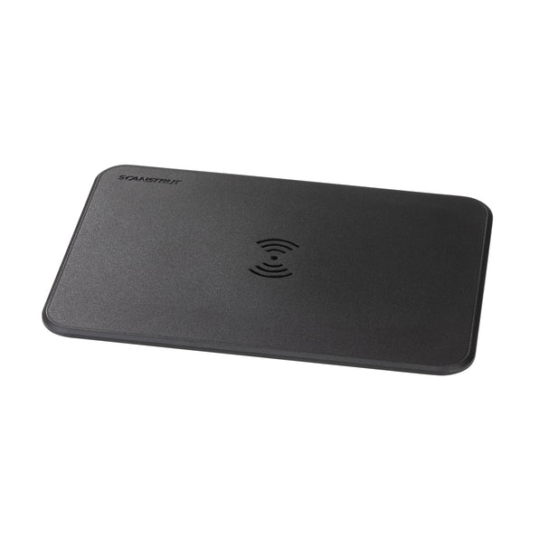 Scanstrut SC-CW-7GT black waterproof wireless charging pad with central charging symbol, top view