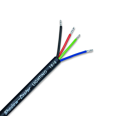 Shadow-Caster SCM-SCNET-RGB18G-100 18/4 AWG RGB Conductor Wire 100 ft (30m) with Black Jacket