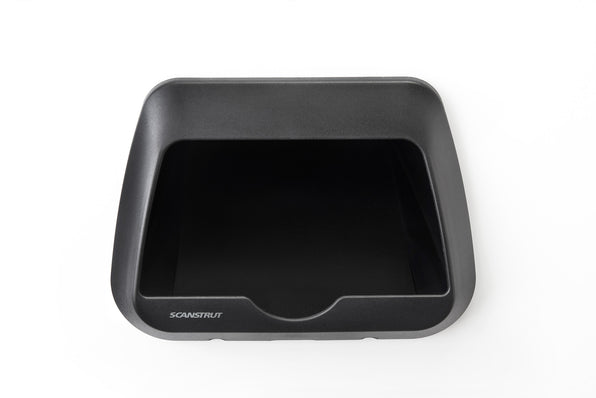 Scanstrut Nest 15W SC-CW-6GT wireless charger tray in dark grey, front view of the open phone cradle