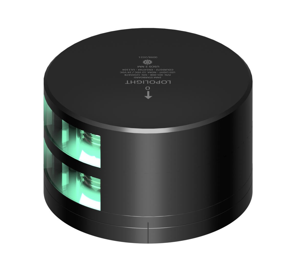 Lopolight NL301-008ST-FB-B 2nm Double Starboard, Black Anodized with FB Base
