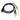 Raymarine R62379 straight power and data cable 1.5 m, coiled black cable with a round plug, yellow fuse holder and wires