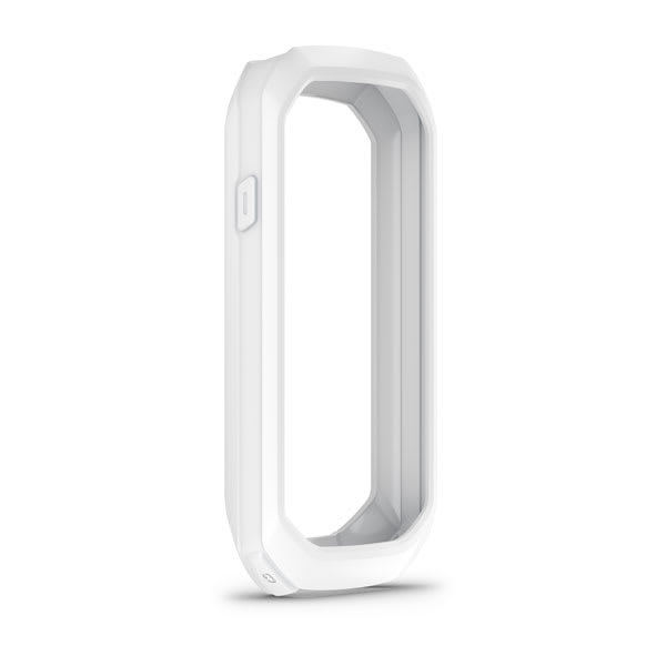 Garmin Edge 1050 white silicone case 010-13360-05, front view of the case frame shown on white
