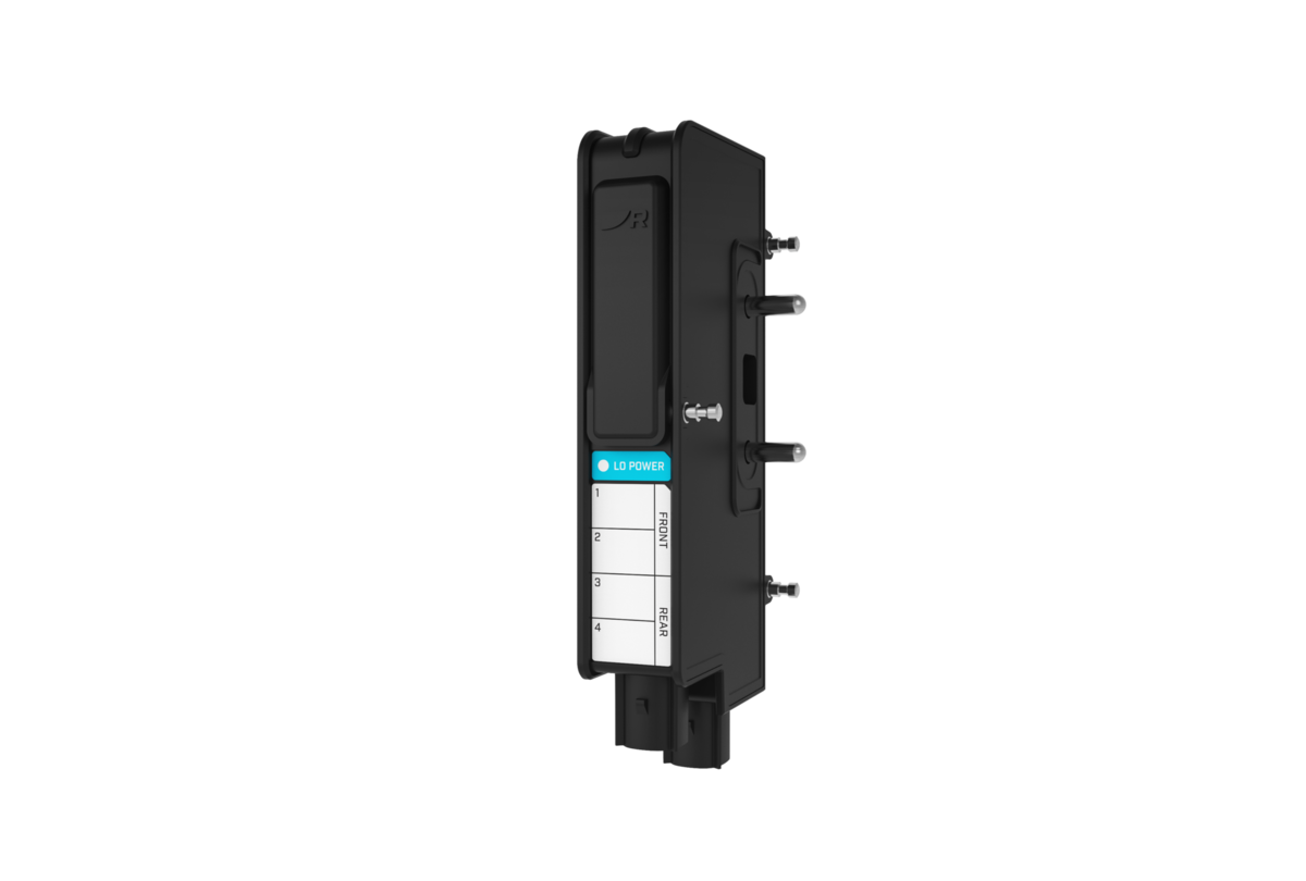 Raymarine YachtSense low power module E70594, front view of the module with its output labels