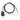 Actisense DB9-F 9 pin D type moulded cable assembly female, looped black cable with a DB9 plug and bare wires