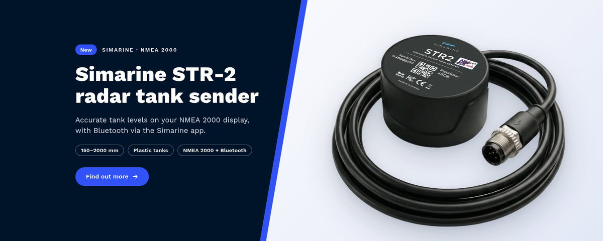 Simarine STR-2 radar tank level sender, NMEA 2000 with Bluetooth