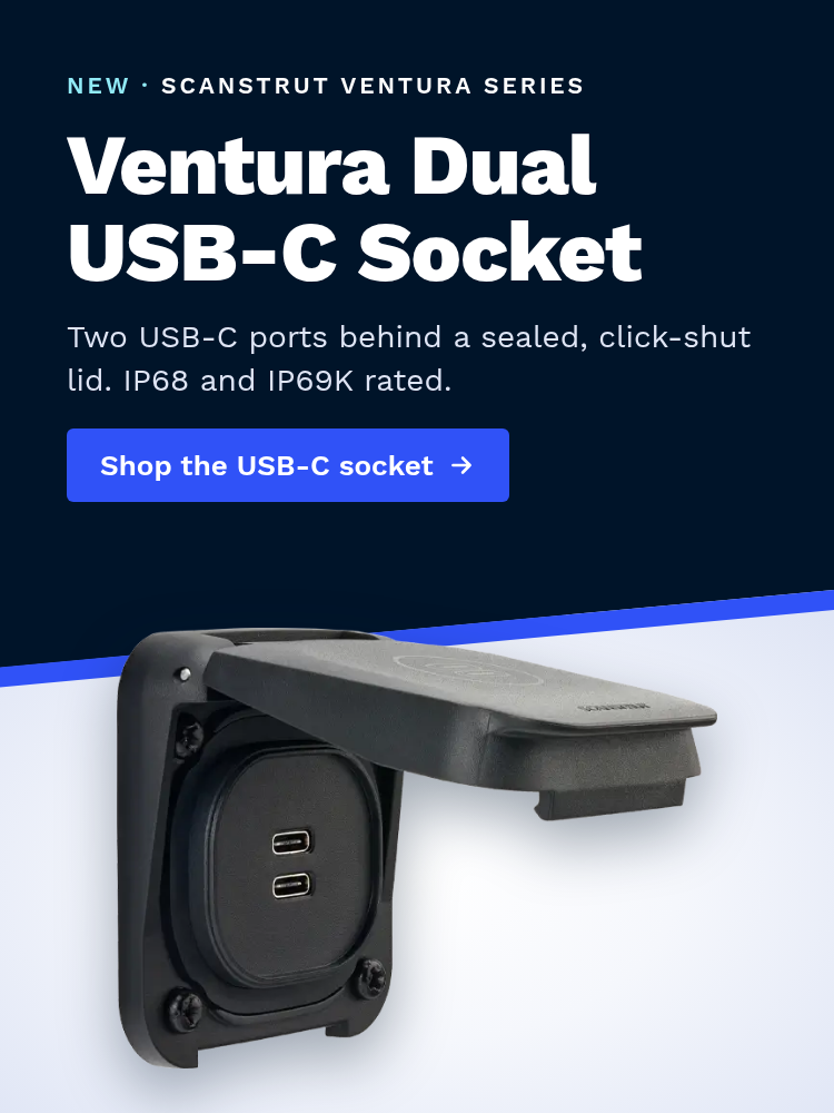 Scanstrut Ventura Series Dual USB-C Socket mobile hero banner
