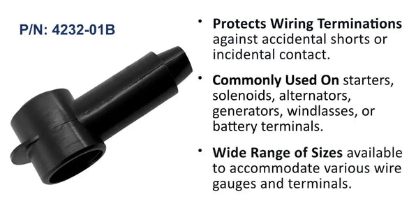 EGIS CableCap Stud Insulator, 4/0-3/0 AWG, Black