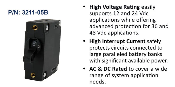 EGIS A Series 5A Circuit Breaker, Single Pole