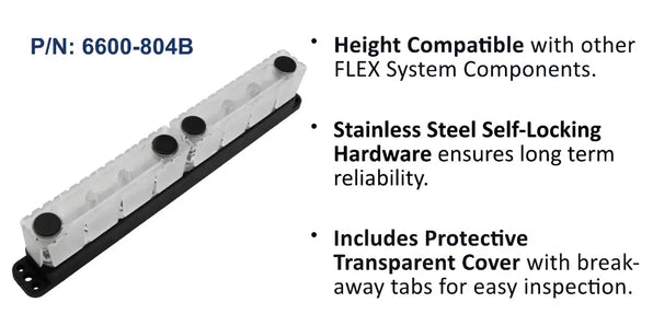 EGIS 600A PowerBar Busbar, 8 x M10 Studs + 8 Screw Terminals