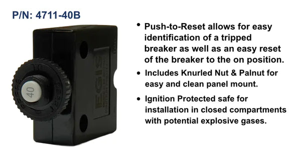 EGIS Push Button Circuit Breaker 40A