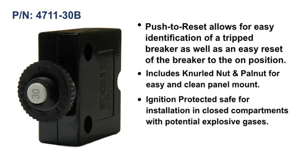 EGIS Push Button Circuit Breaker 30A