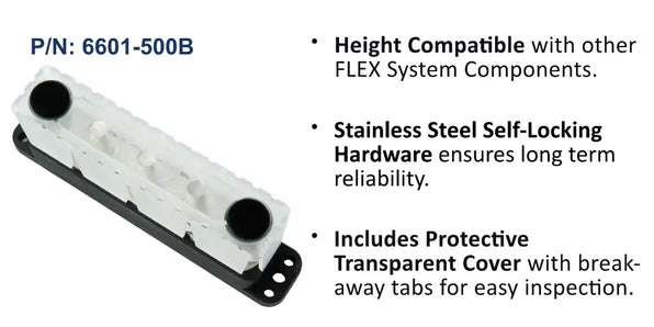 EGIS 600A PowerBar Busbar with Cover, 5 x M10 Studs