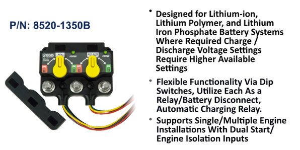 EGIS XD Flex L Lithium ACR + Relay Dual 500A 12/24V (DTM)