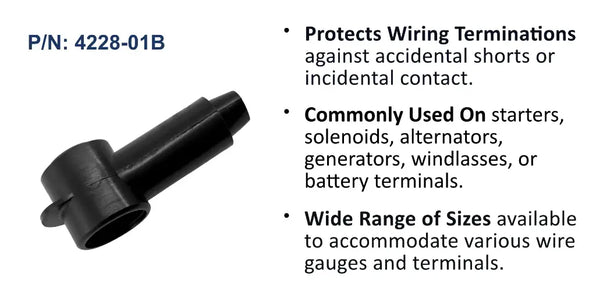 EGIS CableCap Stud Insulator, 2/0-2 AWG, Black (Bulk Pack)