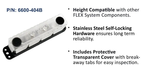 EGIS 600A PowerBar Busbar, 4 x M10 Studs + 4 Screw Terminals