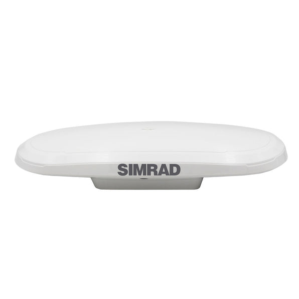 Simrad 000-16143-001 HS75 GNSS compass, white low-profile dome housing with Simrad logo, side view