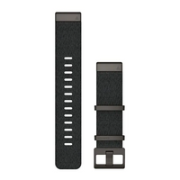 QuickFit® 22 Watch Bands, Jacquard-weave nylon strap – Heathered black
