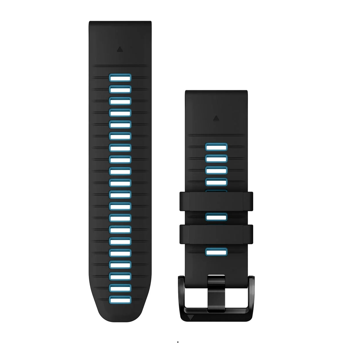 QuickFit® 26 Watch Bands, Black/Cirrus Blue Silicone
