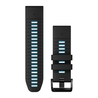QuickFit® 26 Watch Bands, Black/Cirrus Blue Silicone