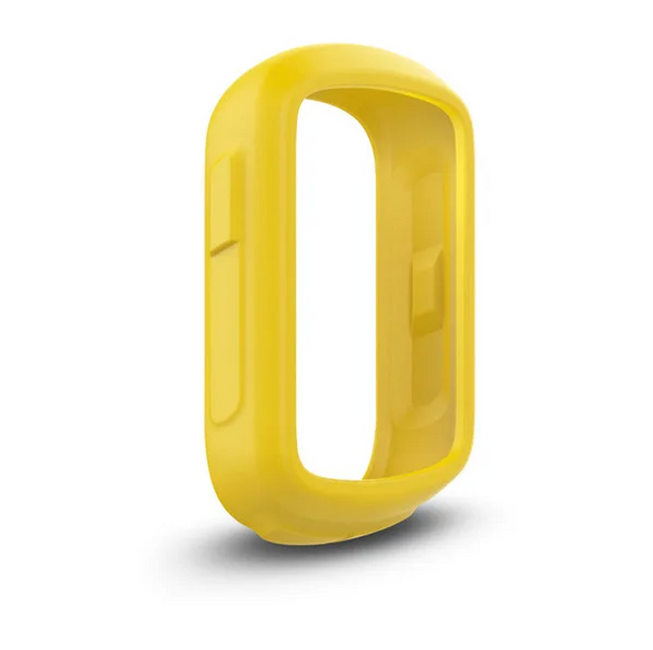 Garmin Edge 130 010-12654-23 yellow silicone case, front view of open-fronted protective case