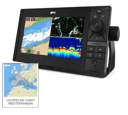 Raymarine Axiom 2 Pro 9 S with Mediterranean LightHouse Chart