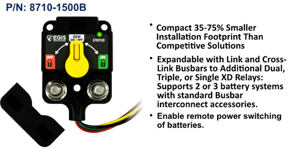 EGIS XD Single - Remote Battery Switch w/Knob - Tinned Wires