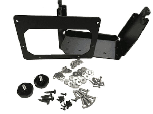 Navico 000-12411-001 S2009 and R2009 bracket mounting pack, black steel brackets, two black knobs, screws and washers