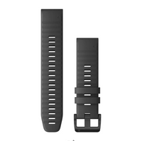 QuickFit® 22 Watch Bands, Slate grey silicone, black hardware