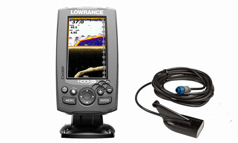 Lowrance Hook-4x with Mid High Downscan Skimmer Transducer
