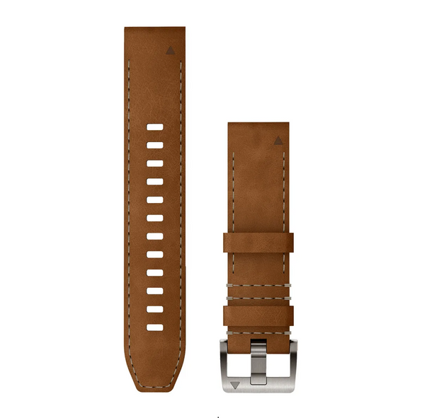 QuickFit® 22 Watch Bands, Leather/FKM hybrid strap, brown/black