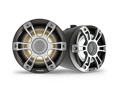 Fusion Signature Series 3i 6.5" 230-watt Sports Black Marine Wake Tower Speakers w/CRGBW (Pair)