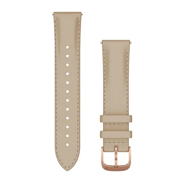 Quick Release Bands (20 mm), Light sand italian leather, 18K rose gold PVD hardware