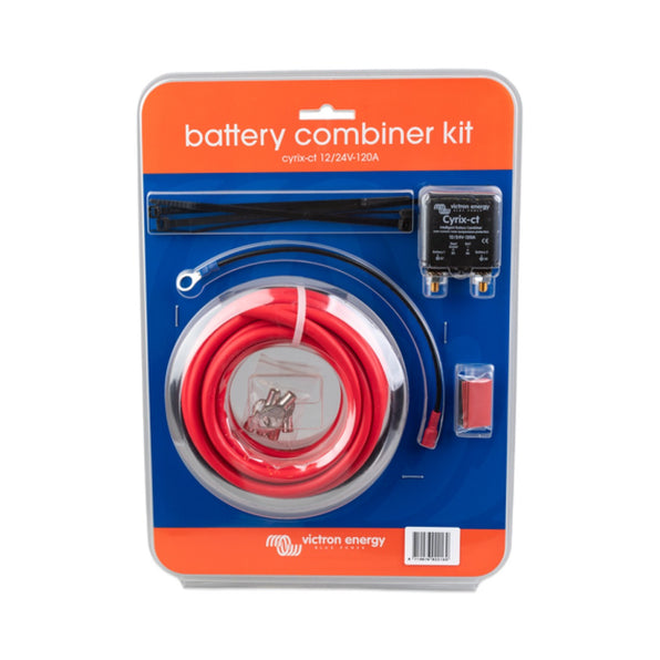 Victron CYR010120110R Cyrix-ct battery combiner kit 12/24 V 120 A, blister pack with a combiner, red cable and fixings
