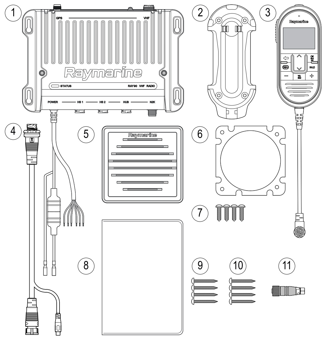 Raymarine Ray90 Black Box VHF inc Wired Handset and Passive Speaker E70492  Hudson Marine Electronics